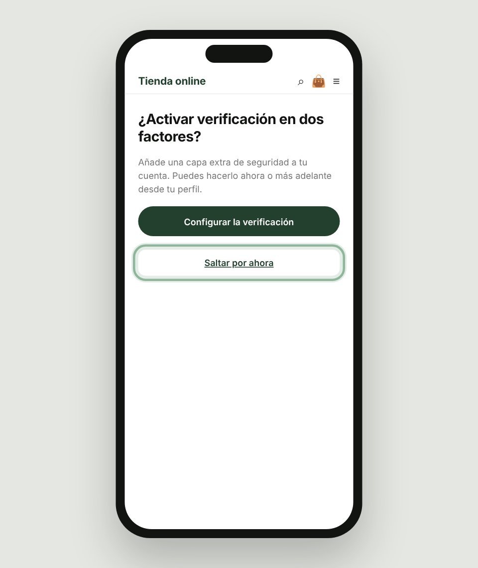 Paso 4: Verificación en dos pasos (opcional)