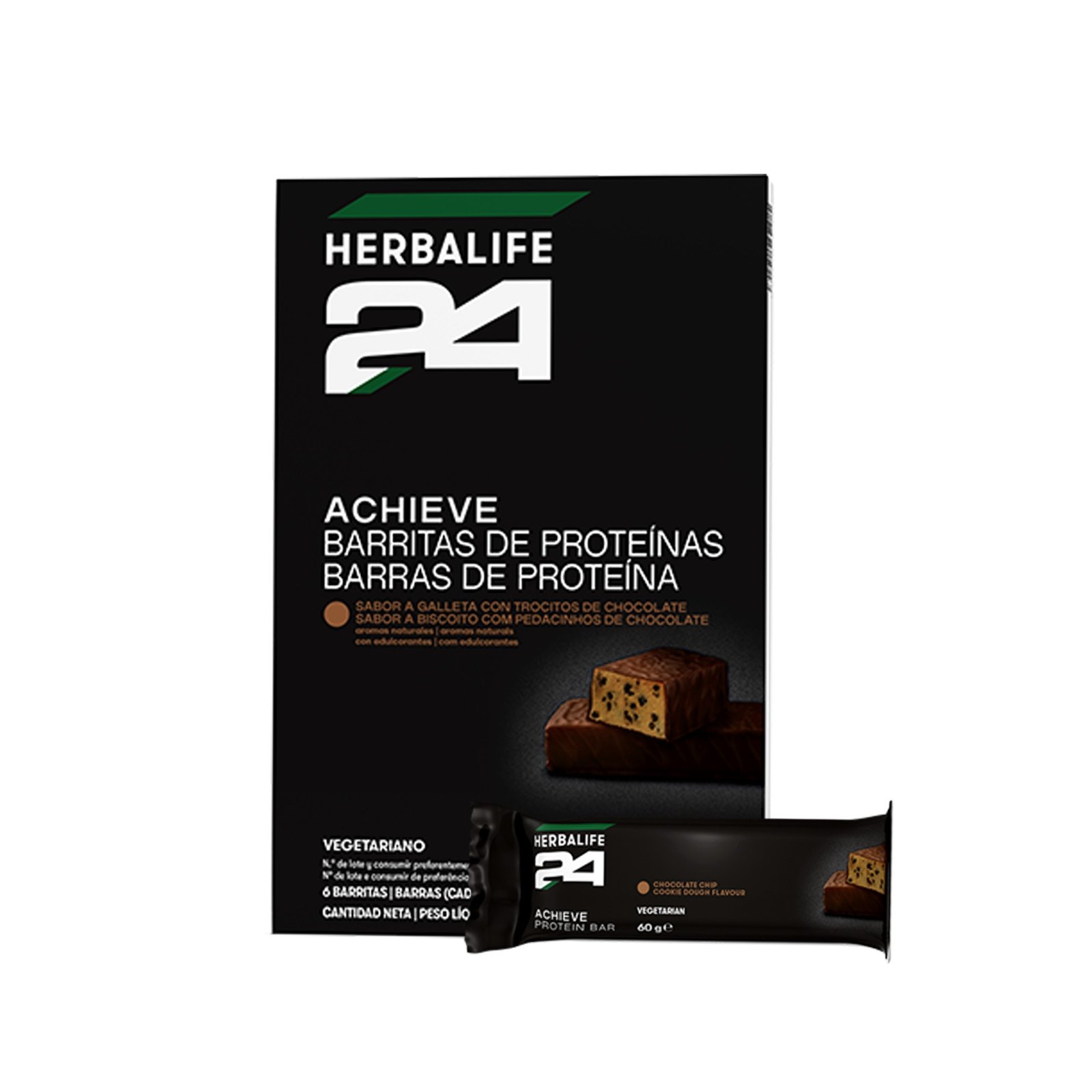 Herbalife24 Barritas Achieve Galleta con trocitos de chocolate – 6 barritas